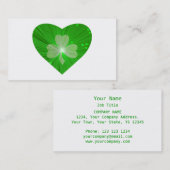 Shamrock Heart visitekaartje white (Voorkant / Achterkant)