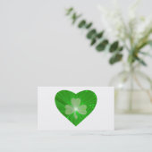 Shamrock Heart visitekaartje white (Staand voorkant)