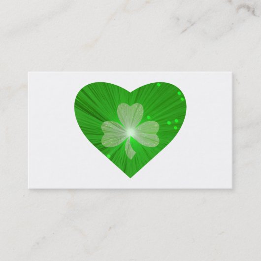 Shamrock Heart visitekaartje white (Voorkant)