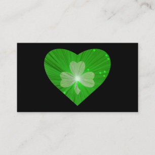 Shamrock Heart visitekaartje zwart