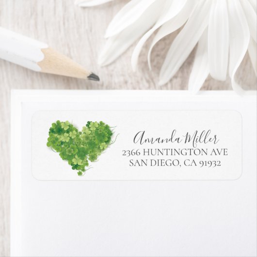 Shamrock Heart Vrijgezellenfeest Return-adres Etiket (Insitu)