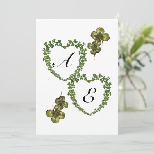 SHAMROCK HEARTS MONOGRAM AANKONDIGING (Staand voorkant)