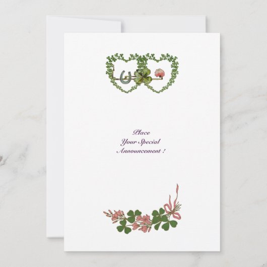 SHAMROCK HEARTS MONOGRAM AANKONDIGING (Achterkant)