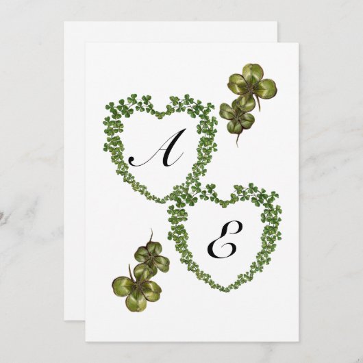 SHAMROCK HEARTS MONOGRAM AANKONDIGING (Voorkant / Achterkant)