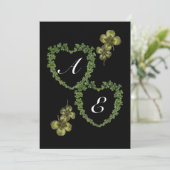 SHAMROCK HEARTS MONOGRAM Black Green Aankondiging (Staand voorkant)
