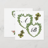 SHAMROCK HEARTS MONOGRAM green paars champagne Aankondiging (Voorkant / Achterkant)