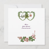 SHAMROCK HEARTS MONOGRAM green white paars black Aankondiging (Achterkant)