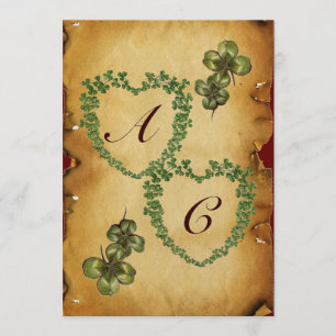 SHAMROCK HEARTS MONOGRAM PARCHCHMENT ice Aankondiging