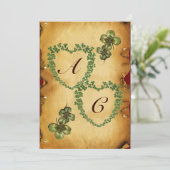 SHAMROCK HEARTS MONOGRAM PARCHCHMENT ice Aankondiging (Staand voorkant)