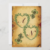 SHAMROCK HEARTS MONOGRAM PARCHCHMENT vilt Aankondiging (Voorkant)