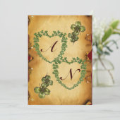 SHAMROCK HEARTS MONOGRAM PARCHCHMENT vilt Aankondiging (Staand voorkant)