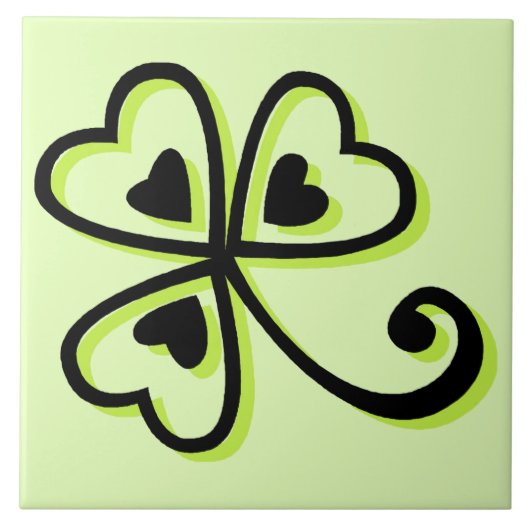 Shamrock Hearts Tegeltje (Voorkant)