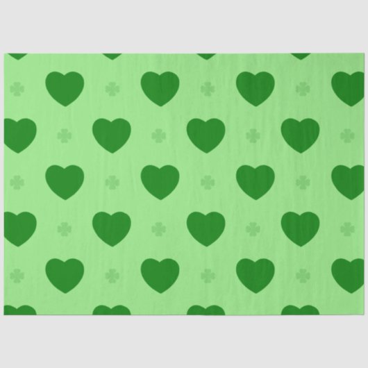 Shamrock Hearts Tissue Paper Tissuepapier (Voorkant)
