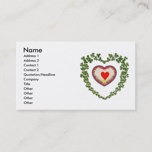 Shamrock Hearts Visitekaartje (Voorkant)