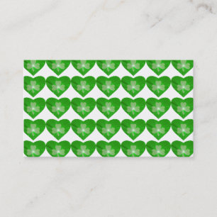 Shamrock Hearts White visitekaartje green back