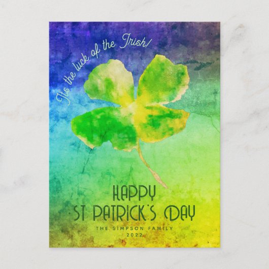 Shamrock Het is geluk van de Ierse St Patricks Day Briefkaart (Voorkant)