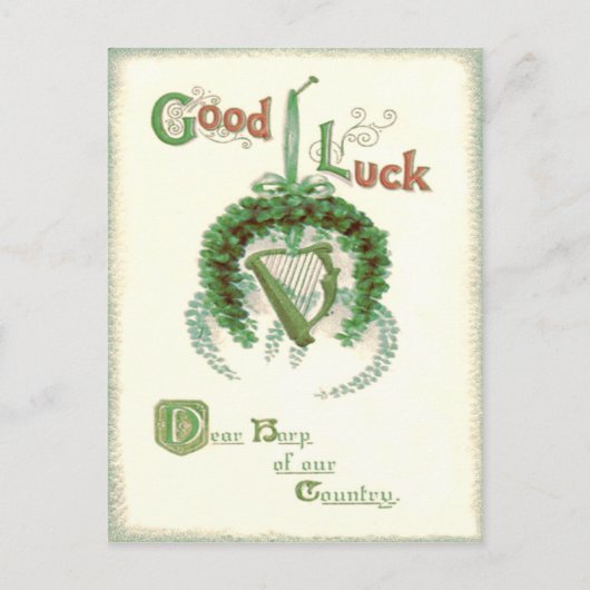 Shamrock Hoefijzer Harp van Erin Briefkaart (Voorkant)