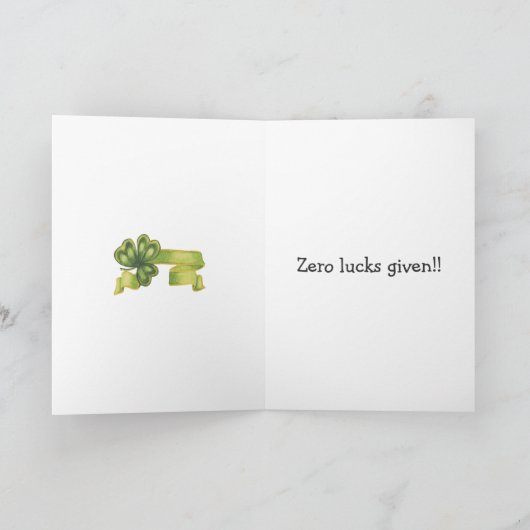 Shamrock Hoefijzer Luck Funny St Patricks Day Kaar Aankondiging (Binnen)