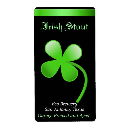 Shamrock Home Made Bierlabels Etiket (Voorkant)