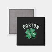 Shamrock honkbalklaver Boston St Patrick's Day Magneet (Voorkant / Achterkant)