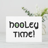 Shamrock 'Hooley Time!' uitnodiging wit (Staand voorkant)