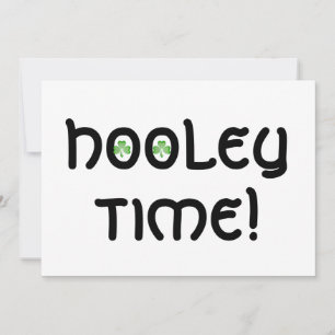 Shamrock 'Hooley Time!' uitnodiging wit