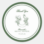 Shamrock Horseshoe Bruidsdouche Bedankt Ronde Sticker (Voorkant)