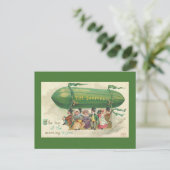  Shamrock Hot Air ballon St. Patrick's Day Feestdagenkaart (Staand voorkant)