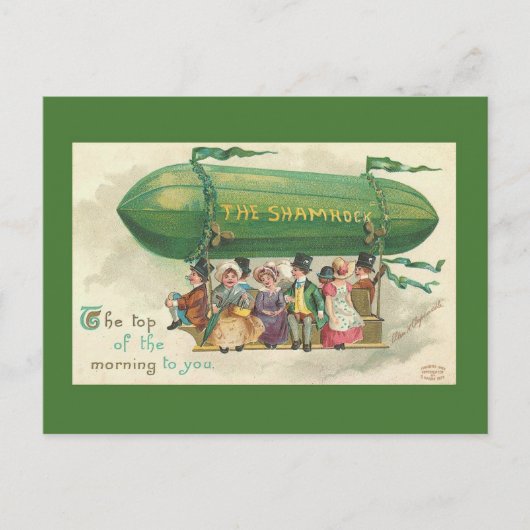  Shamrock Hot Air ballon St. Patrick's Day Feestdagenkaart (Voorkant)