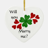Shamrock huwelijk voorstel keramisch ornament (Voorkant)