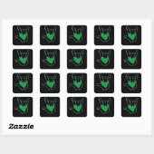 Shamrock I Love You Hands Sign Language ASL Vierkante Sticker (Vel)