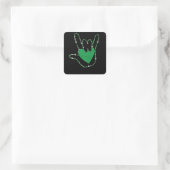 Shamrock I Love You Hands Sign Language ASL Vierkante Sticker (Tas)