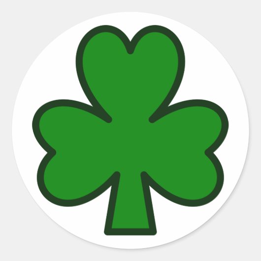 Shamrock Ierland Ronde Sticker (Voorkant)