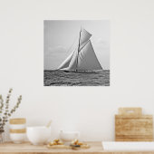 Shamrock II op Outer Mark 1901 BW Poster (Keuken)