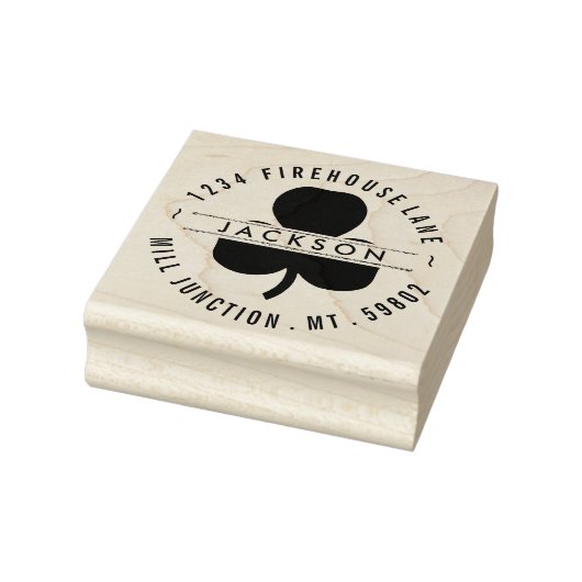 Shamrock in Circle Return Address Stamp Rubberstempel (Stempel)