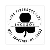 Shamrock in Circle Return Address Stamp Rubberstempel (Afrduk)