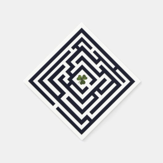 Shamrock in de Black Labyrinth Challenge Servetten (Hoek)