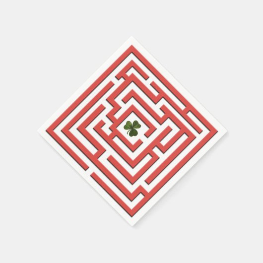 Shamrock in de Red Labyrinth Challenge Servetten (Hoek)