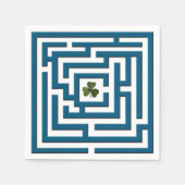 Shamrock in het blauw Labyrinth Challenge Servet (Voorkant)