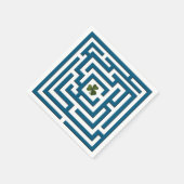 Shamrock in het blauw Labyrinth Challenge Servet (Hoek)