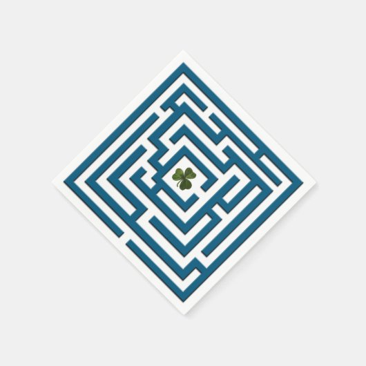 Shamrock in het blauw Labyrinth Challenge Servet (Hoek)