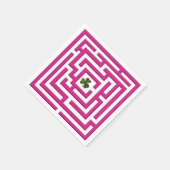 Shamrock in het roze labyrint servet (Hoek)