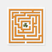 Shamrock in Oranje Labyrint Challenge Servetten (Voorkant)