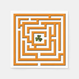 Shamrock in Oranje Labyrint Challenge Servetten
