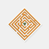 Shamrock in Oranje Labyrint Challenge Servetten (Hoek)