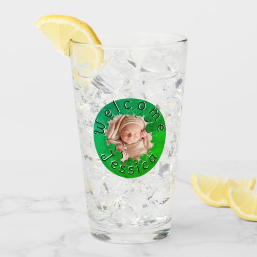 Shamrock ingelijst Photo Glass Cup Glas (Voorkant ijs)