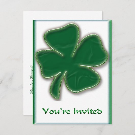 Shamrock Invitation Briefkaart (Voorkant / Achterkant)