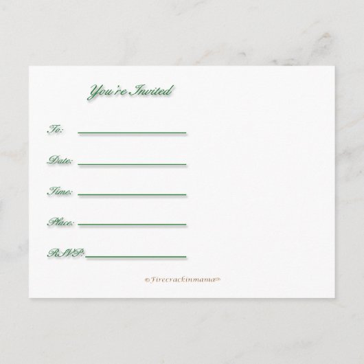 Shamrock Invitation Briefkaart (Achterkant)