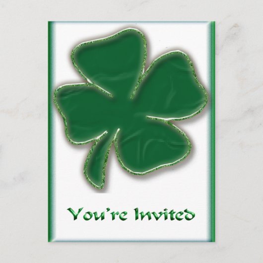 Shamrock Invitation Briefkaart (Voorkant)