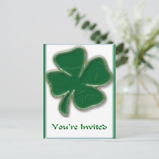 Shamrock Invitation Briefkaart (Staand voorkant)